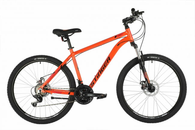 Велосипед STINGER 27.5 ELEMENT STD оранжевый, алюминий, размер 16