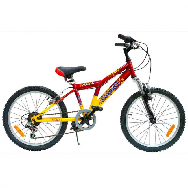 Подростковый велосипед Gravity Alfa 20, цвет: красно-жёлтый