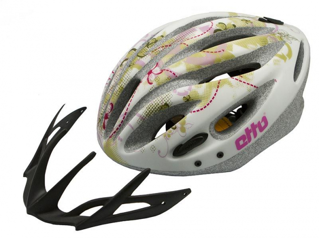 Шлем велосипедный Etto kolibri. цвет: белый. размер: s/m (54-57см)