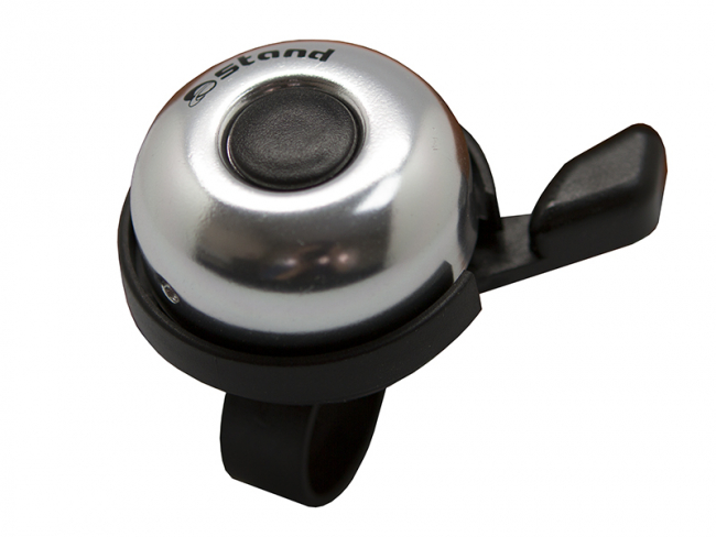 Звонок cd-603, мтериал: алюминиевый купол, пластиковая база. крепление: на руль d:22,2мм. цвет: серебристый.
